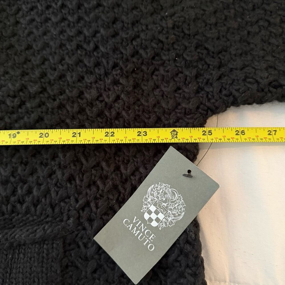 Vince Camuto Chunky Knit Open Front Cardigan Sweater Black Pockets NWT Size L - Picture 7 of 8